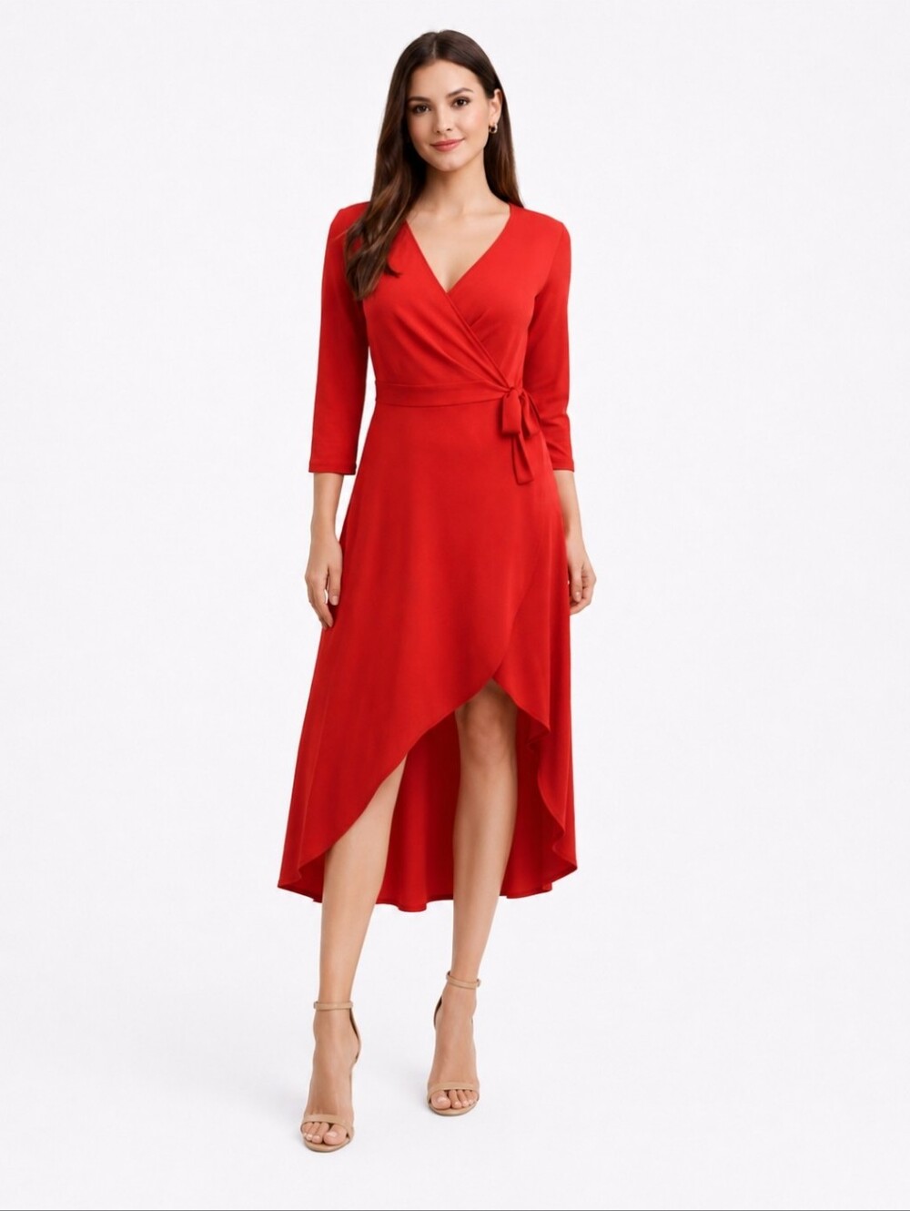 Nicole Miller |St. Matte Jersey Faux Wrap Dress